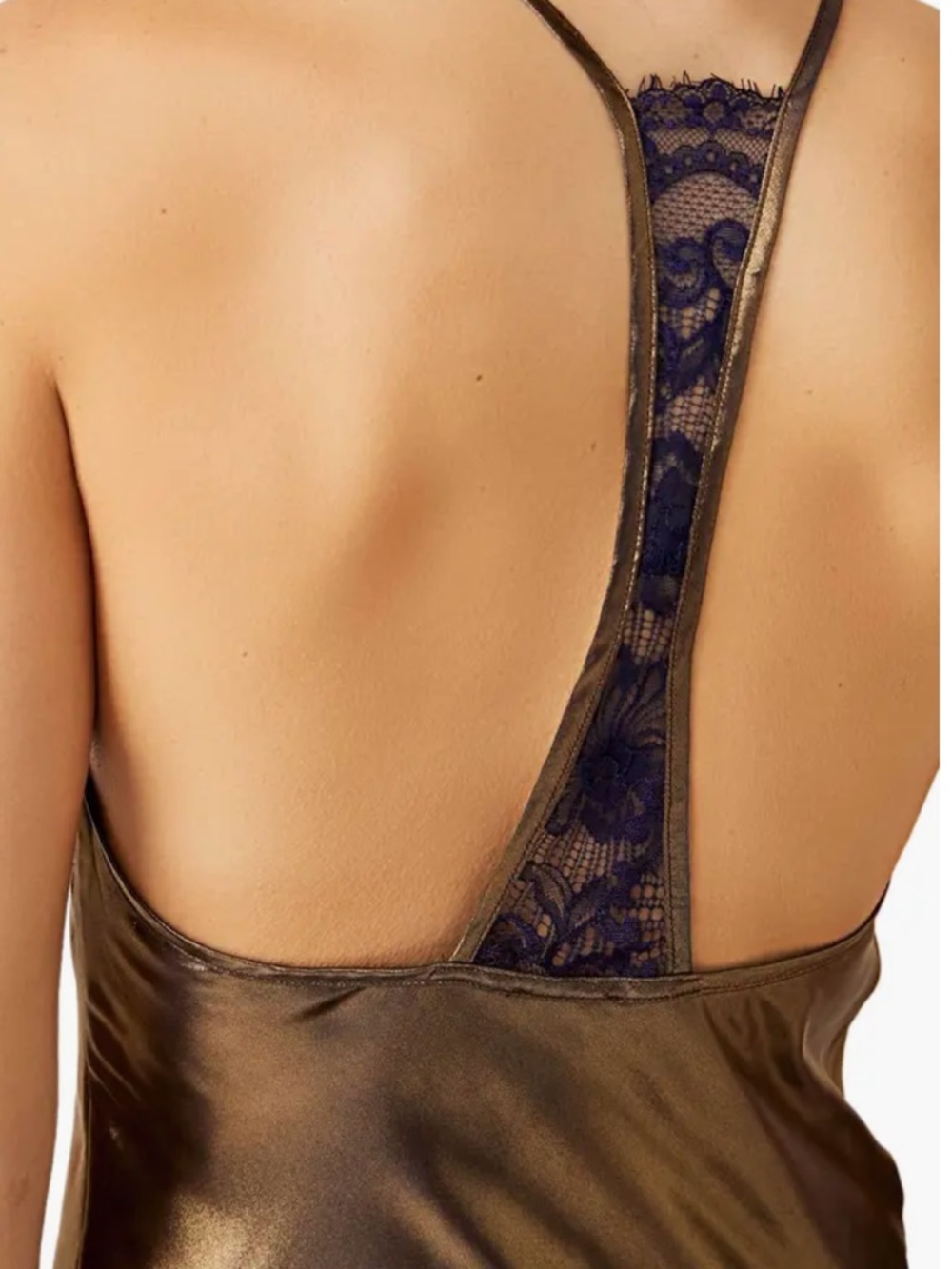 🤎Free People Sunset Shimmer Satin Midi Slipdress - Picture 8 of 10